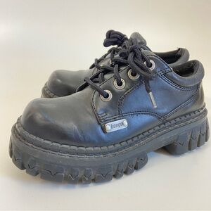 Vintage Bongo Baker Oxford Sneakers Women's Size 7 Black Chunky Y2K 90's